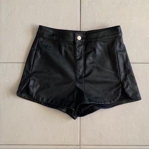 Faux leather shorts